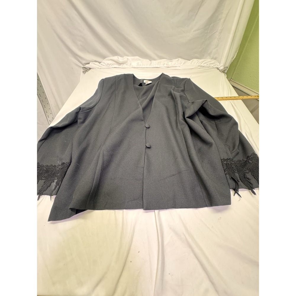 Blazer Women's Plus Size 6XL Black Two Button Gothic  Lace Trimmed Sunday Dress - Picture 2 of 10